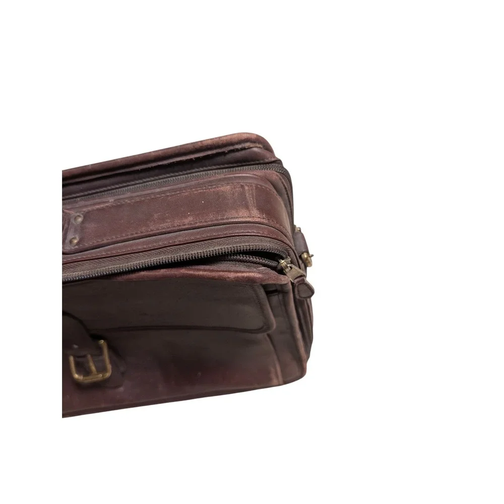 Vintage Coach Leather Briefcase Mahogany Brown Laptop Bag Portfolio Business Bag